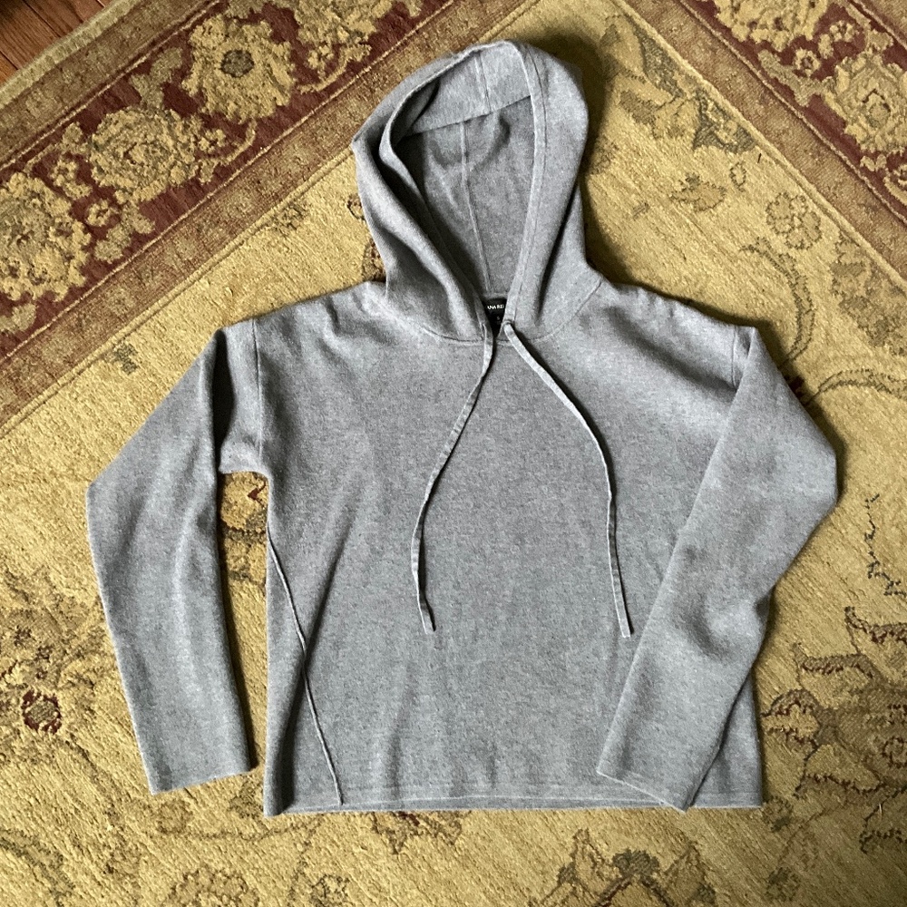 banana republic grey cropped sweater hoodie - size small